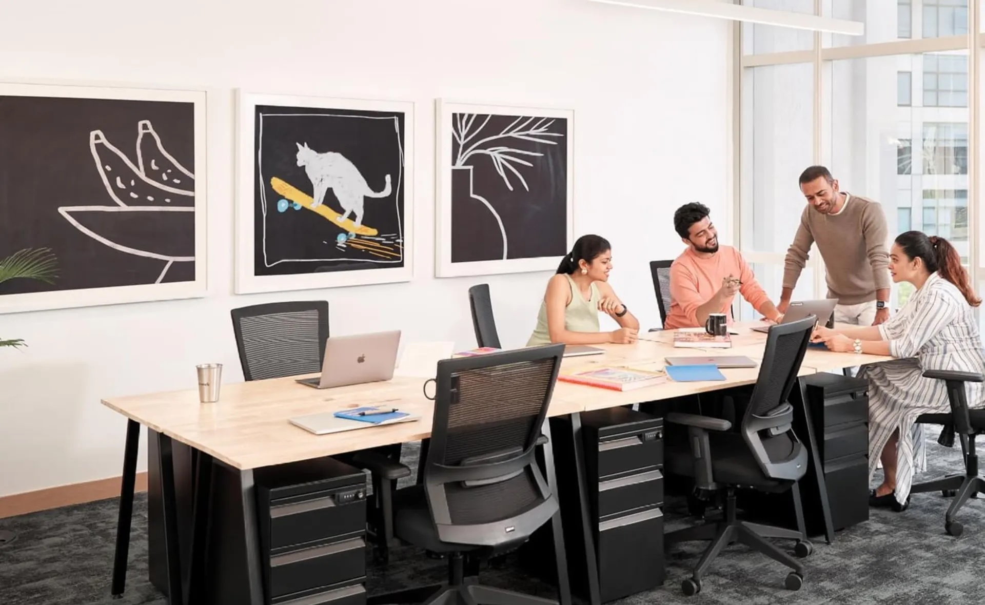 Work areas and desks